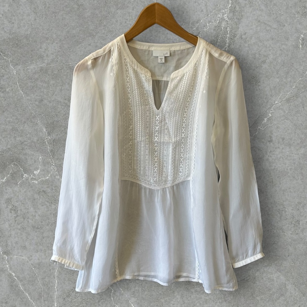J. Jill Sheer White Women's Top - Size XS